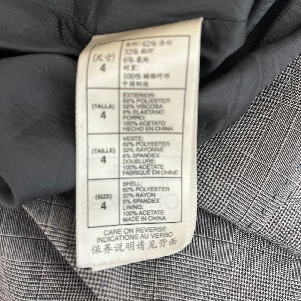Max Studio Office Core Gray Hi Low Skirt Glen Check Career Business Flared Hem 4 - Picture 4 of 4